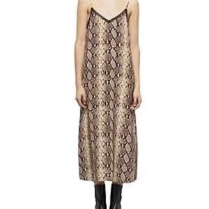 The Kooples Beige Snake Print Slip Dress